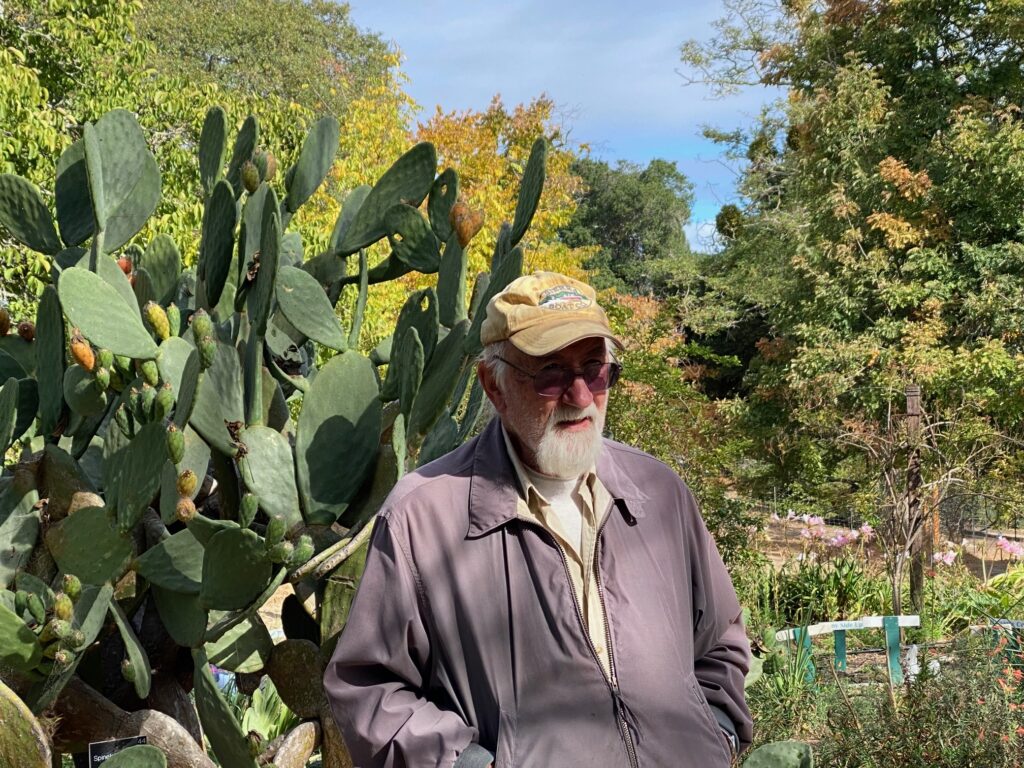 Steve Fowler, original curator of the farm, leading visitors on a docent tour